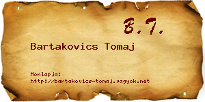 Bartakovics Tomaj névjegykártya